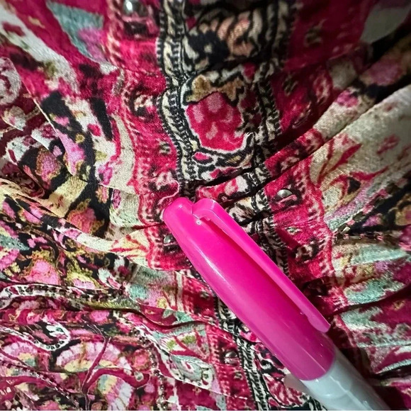 Anthropologie Tanvi Kedia Sunpass Beaded Dress Size M Rayon Pink Orange - Picture 10 of 13